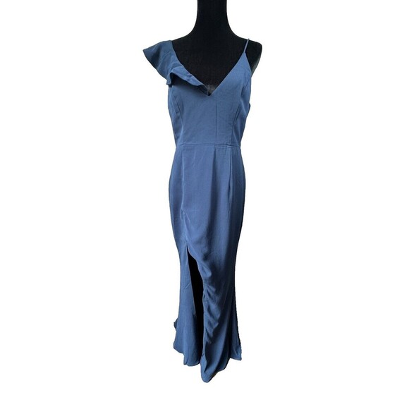 La Maison Talulah Vanity Fair Gown Maxi Dress Sz L Blue Formal Wedding Prom Hoco - Picture 3 of 14